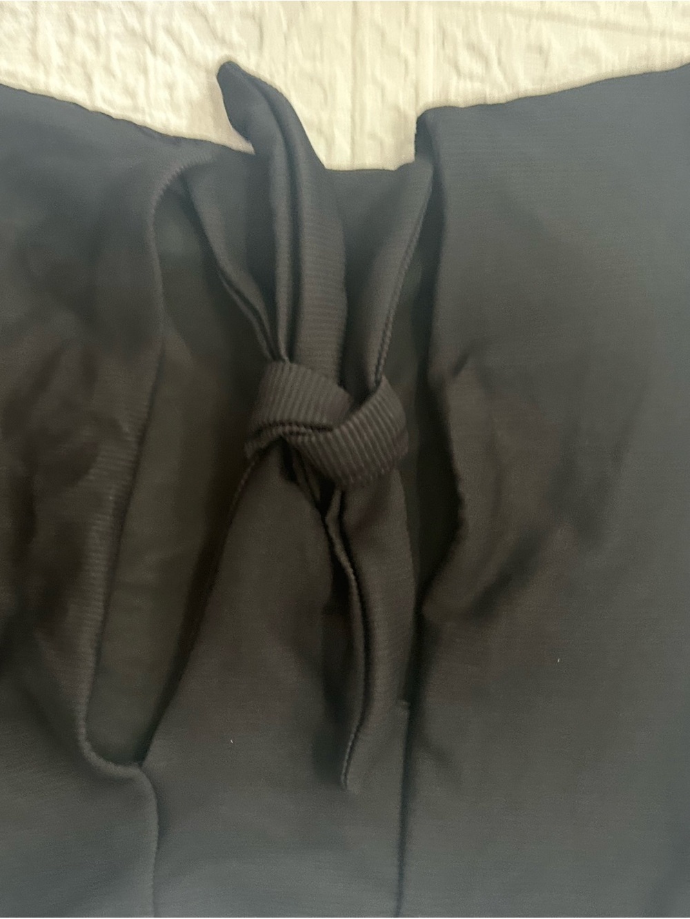 AERIE Black Ribbed One-Piece Swimsuit with Front Tie Detail - Picture 2 of 4